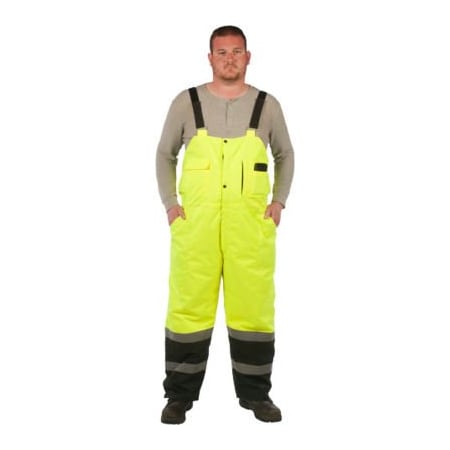 Old Toledo Brands Utility Pro Hi-Vis Lined Bib Overall, Class E, 4XL, Yellow UHV500X-4X-Y
